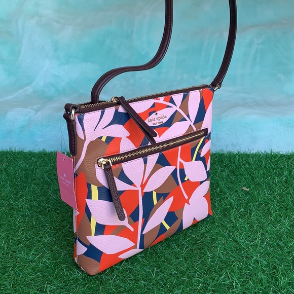 KATE SPADE TOP ZIP CROSSBODY Jackson Tropical toss - Picture 5 of 16
